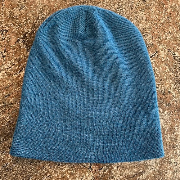 REI Co-Op Blue Gray Stripe knit beanie hat - Picture 4 of 8